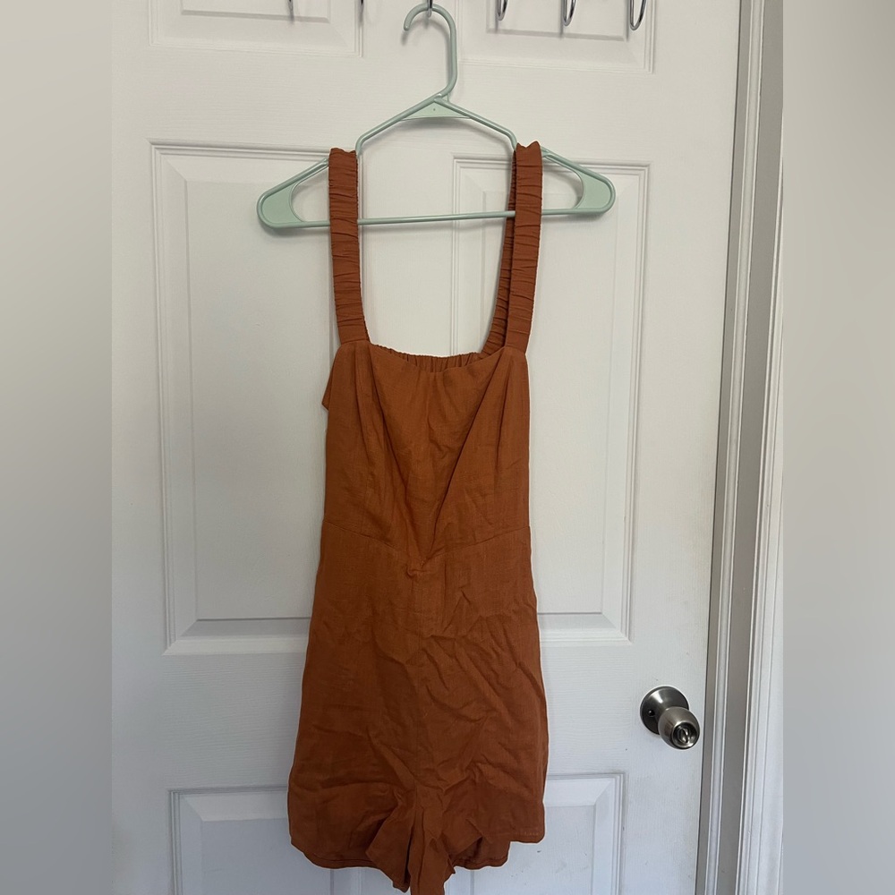 Elodie Rust Orange Sleeveless Romper